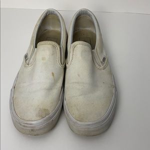 White slip on vans